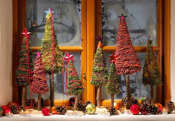 Weihnachtsdeko für das Fenster: Kleiner Winterwald 