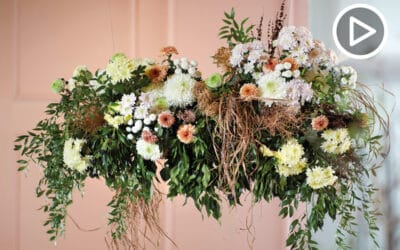 Chrysanthemen-FLOWERCLOUD für die Hochzeitstafel