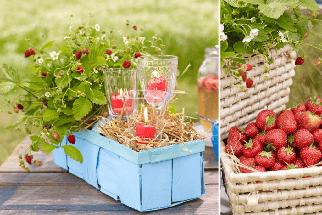 Sommerdeko mit Erdbeeren