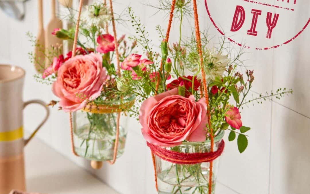 Mach was mit Draht: Florales Einmachglas