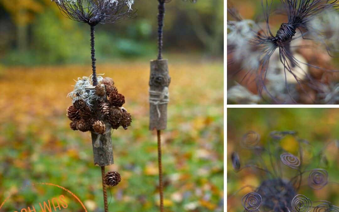 Mach was mit Draht: Herbstliche Gartenstecker aus Draht