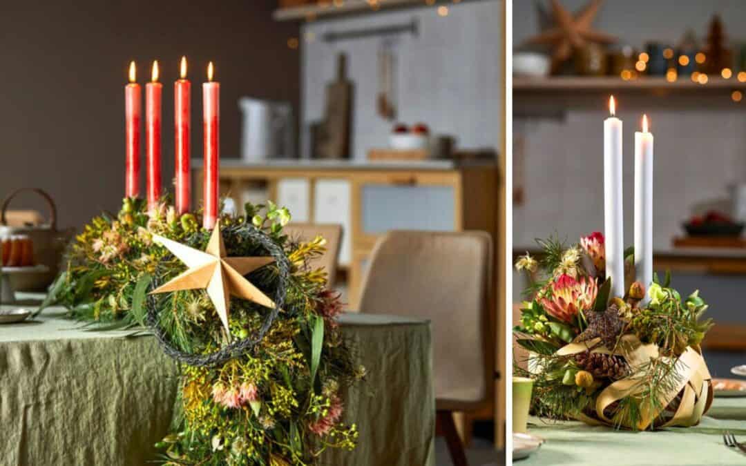 Adventsgestecke für die Festtafel