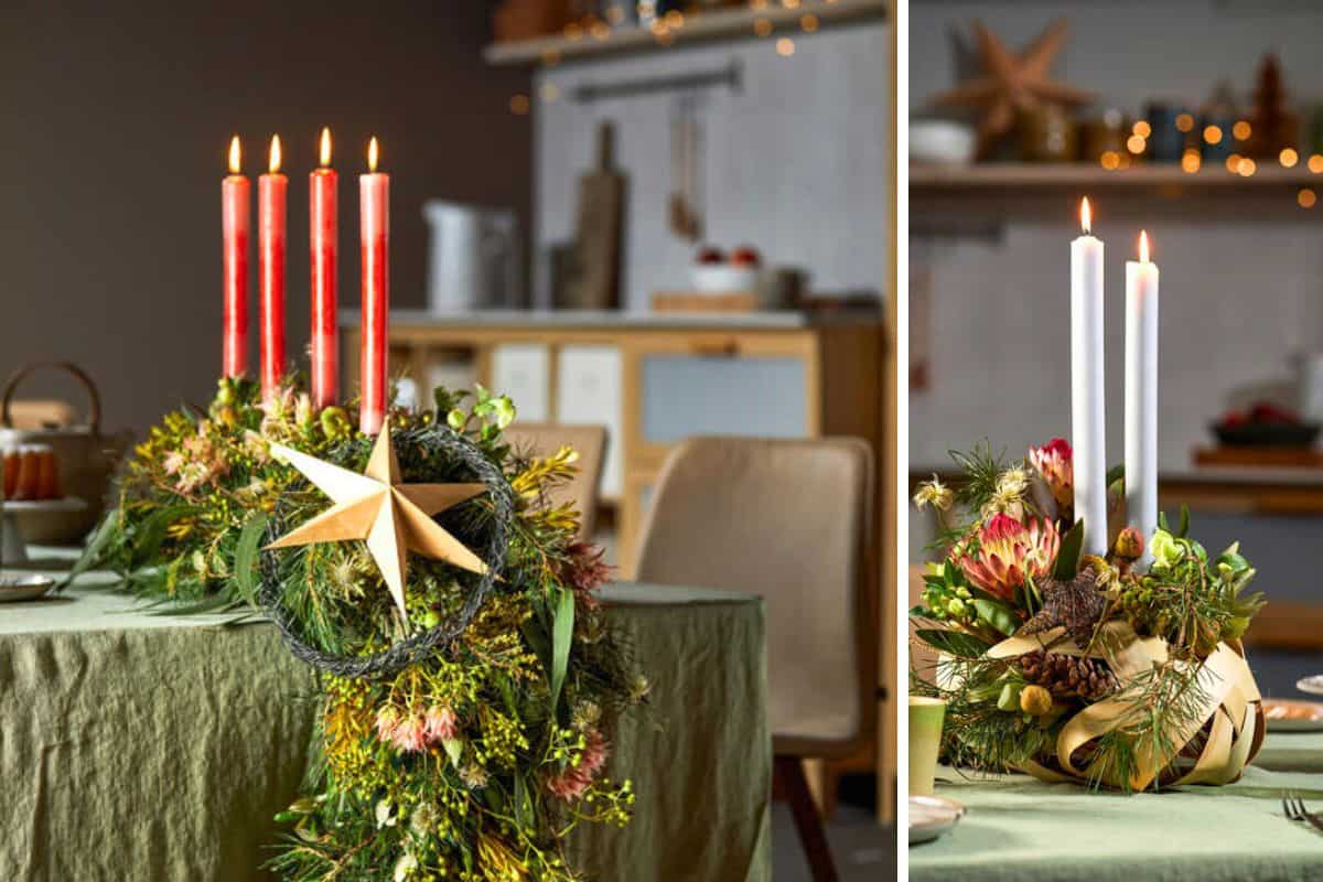 Adventsgestecke für die Festtafel