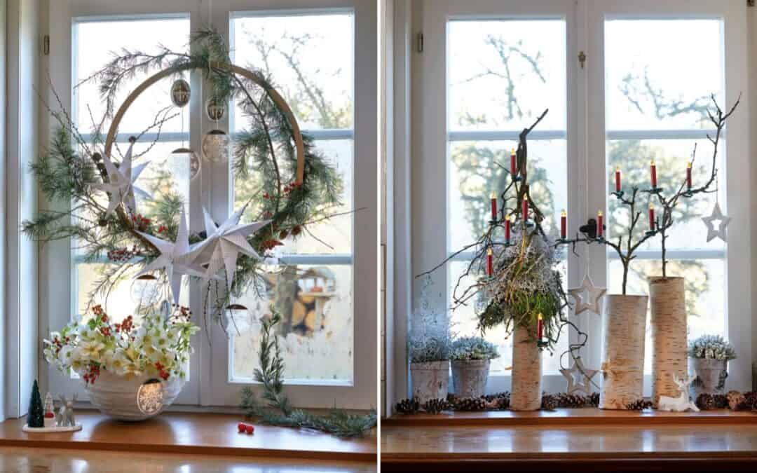 Festliche Fensterdeko für die Advents- und Weihnachtszeit