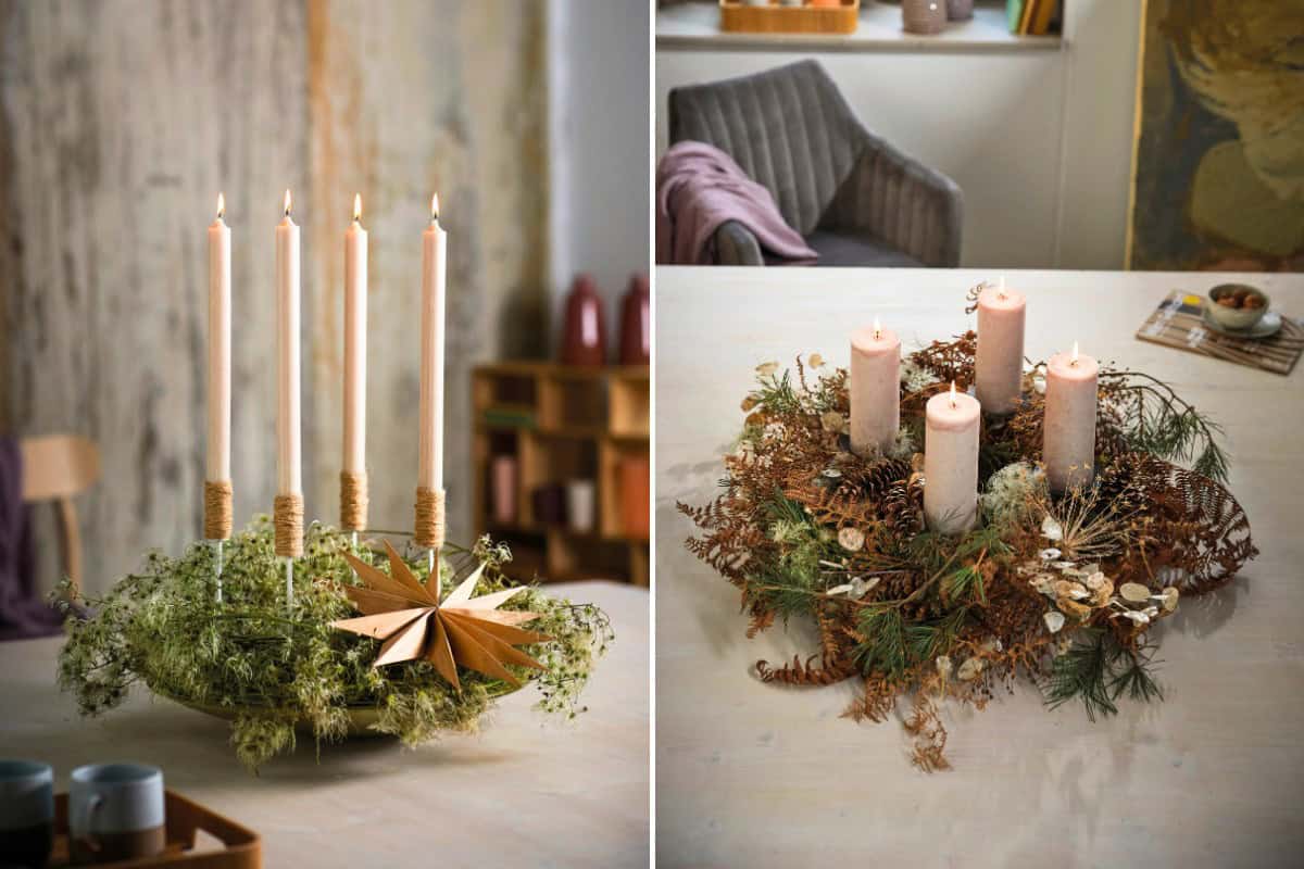 Natürlich schön: Adventskränze im Naturlook