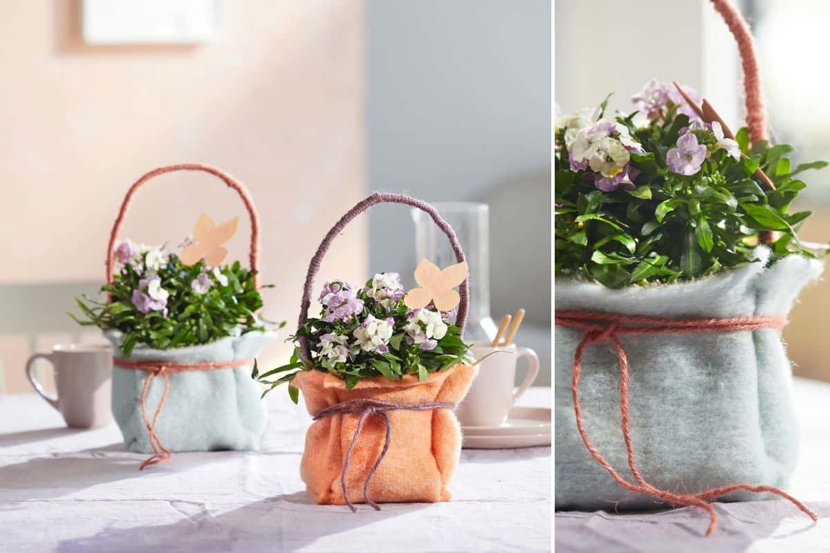 Textile DIY-Gefäße und -Pflanztaschen Textile DIY-Gefäße und -Pflanztaschen